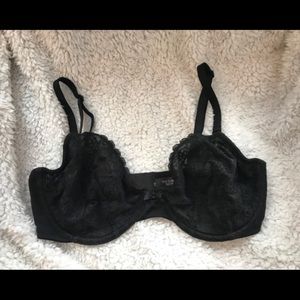 Victoria’s Secret black lace unlined demi bra
